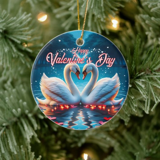 Happy Valentine's Day Keramik Ornament (Baum)