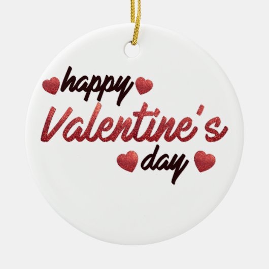 Happy Valentine's Day Keramik Ornament (Vorne)
