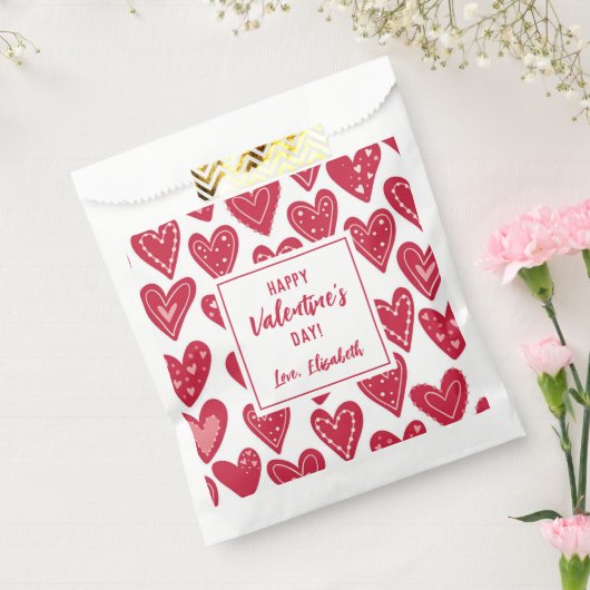 Happy Valentines Day Kids Classrooom Red Hearts Geschenktütchen (Versiegelt)