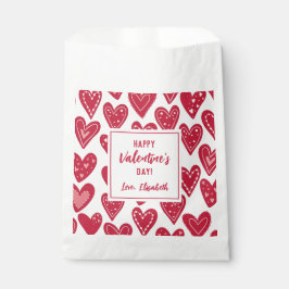 Happy Valentines Day Kids Classrooom Red Hearts Geschenktütchen