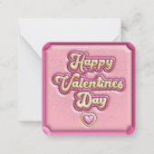 Happy Valentine's Day Kids's Pink 3D School Mitteilungskarte (Vorderseite)