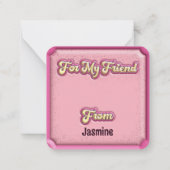 Happy Valentine's Day Kids's Pink 3D School Mitteilungskarte (Rückseite)