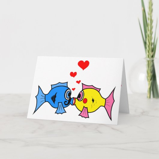 "HAPPY VALENTINE'S DAY" KISSING FISH FEIERTAGSKARTE (Vorderseite)