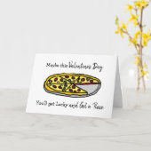 Happy Valentine's Day Kokett Pizza Pun Karte (Gelbe Blume)