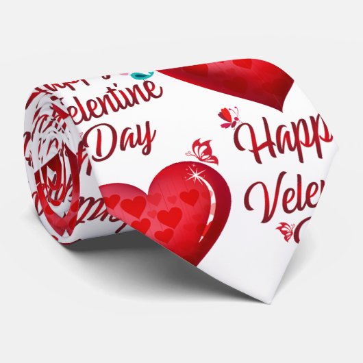 Happy Valentines Day Krawatte (Gerollt)