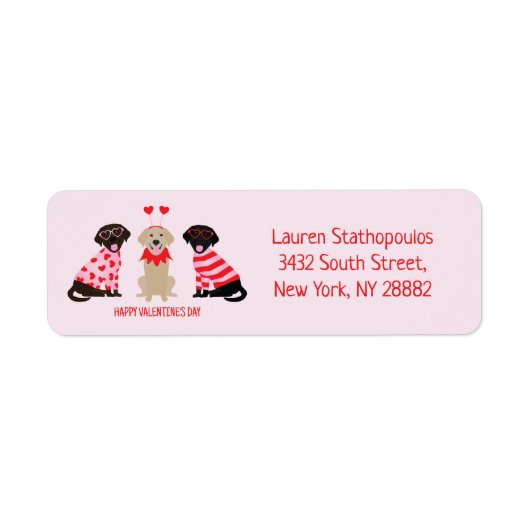 Happy Valentines Day Labrador Retriever Hunde (Vorne)