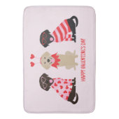 Happy Valentines Day Labrador Retriever Hunde Badematte (Vorderseite Vertikal)