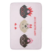 Happy Valentines Day Labrador Retriever Hunde Badematte (Vorderseite Vertikal)