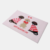 Happy Valentines Day Labrador Retriever Hunde Fußmatte (Schrägansicht)