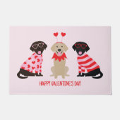 Happy Valentines Day Labrador Retriever Hunde Fußmatte (Vorderseite)