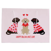 Happy Valentines Day Labrador Retriever Hunde Große Geschenktüte (Rückseite)
