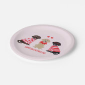 Happy Valentines Day Labrador Retriever Hunde Pappteller (Schrägansicht)