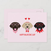 Happy Valentines Day Labrador Retriever Hunde Postkarte (Vorne/Hinten)