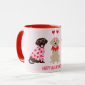 Happy Valentines Day Labrador Retriever Hunde Tasse (Vorderseite Links)
