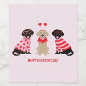 Happy Valentines Day Labrador Retriever Hunde Weinetikett (Einzelnes Label)