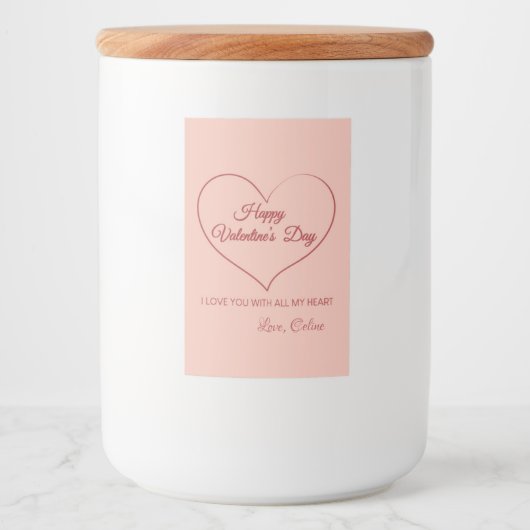 Happy Valentine's Day Lebensmitteletikett (Vorderseite)