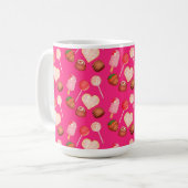 Happy Valentine's Day Leckereien und Candy Muster Kaffeetasse (Vorderseite Links)