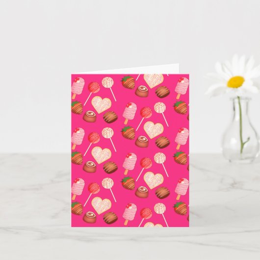 Happy Valentine's Day Leckereien und Candy Muster Karte (Kleine Pflanze)