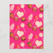 Happy Valentine's Day Leckereien und Candy Muster Postkarte (Vorderseite)