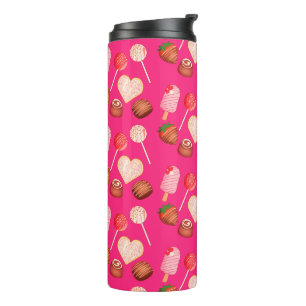 Happy Valentine's Day Leckereien und Candy Muster Thermosbecher