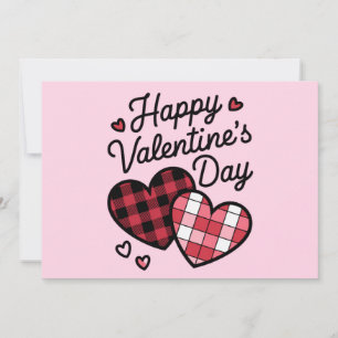 Happy Valentines Day Leopard Karierte Liebe Herz Feiertagskarte