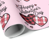 Happy Valentines Day Leopard Karierte Liebe Herz Geschenkpapier (Rolleneckpunkt)