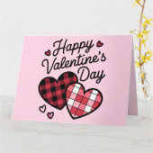 Happy Valentines Day Leopard Karierte Liebe Herz Karte (Gelbe Blume)