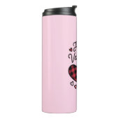 Happy Valentines Day Leopard Karierte Liebe Herz Thermosbecher (Nach links gedreht)