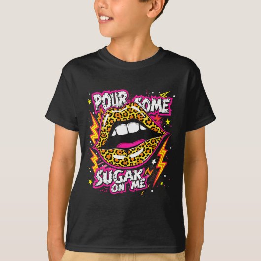 Happy Valentine's Day Leopard Lips Ur Some Sugar A T-Shirt (Vorderseite)
