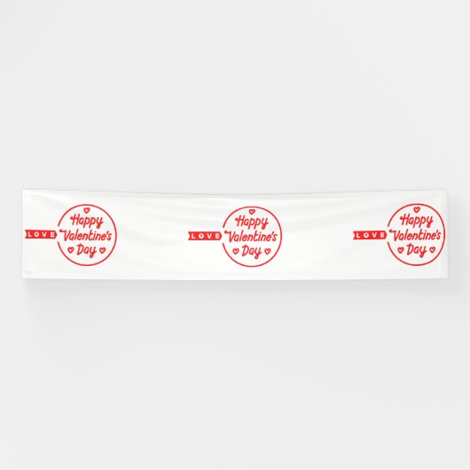 Happy Valentine's Day Liebe 2.5x12 Vinyl Banner (Horizontal)