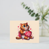 Happy Valentines Day Liebe Cat Postkarte (Stehend Vorderseite)