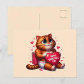 Happy Valentines Day Liebe Cat Postkarte (Vorne/Hinten)