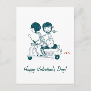 Happy Valentines Day Liebe Couple auf Postkarte
