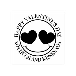 Happy Valentine's Day Liebe Face Gummistempel