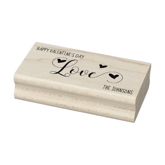 Happy Valentine's Day Liebe Hört Personalisiert Gummistempel (Stempel)