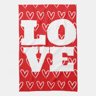 Happy Valentine's Day Liebe Mehr Freund Geschirrtuch