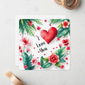 Happy Valentine's Day Liebe Mitteilungskarte (Vorderseite/Rückseite Beispiel)