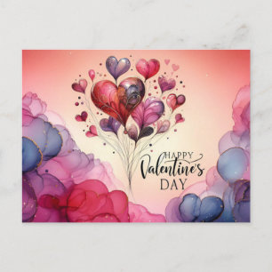 Happy Valentines Day Liebe nach Alkoholtinten Postkarte
