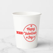Happy Valentine's Day Liebe Paper Cups Pappbecher (Rückseite)