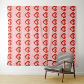 Happy Valentine's Day Liebe Rosa Tapestry Wandteppich (Beispiel (Horizontal))