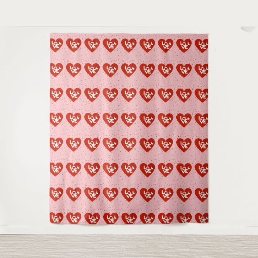 Happy Valentine's Day Liebe Rosa Tapestry Wandteppich (Vorderseite)