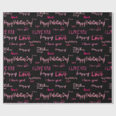 Happy Valentine's Day Liebe Script Geschenk Geschenkpapier (Flach)