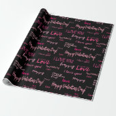 Happy Valentine's Day Liebe Script Geschenk Geschenkpapier (Ungerollt)