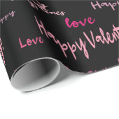 Happy Valentine's Day Liebe Script Geschenk Geschenkpapier (Rolleneckpunkt)