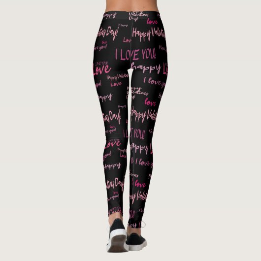 Happy Valentine's Day Liebe Script Geschenk Leggings (Rückseite)
