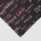 Happy Valentine's Day Liebe Script Geschenk Seidenpapier (Detail)