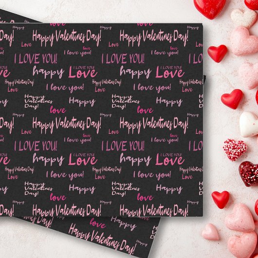 Happy Valentine's Day Liebe Script Geschenk Seidenpapier