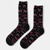Happy Valentine's Day Liebe Script Geschenk Socken (Linkes Detail)
