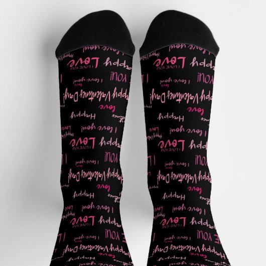 Happy Valentine's Day Liebe Script Geschenk Socken (Oben)