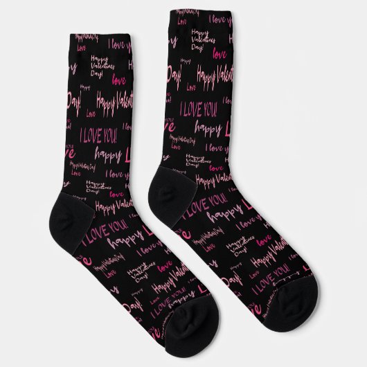 Happy Valentine's Day Liebe Script Geschenk Socken (Rechts)
